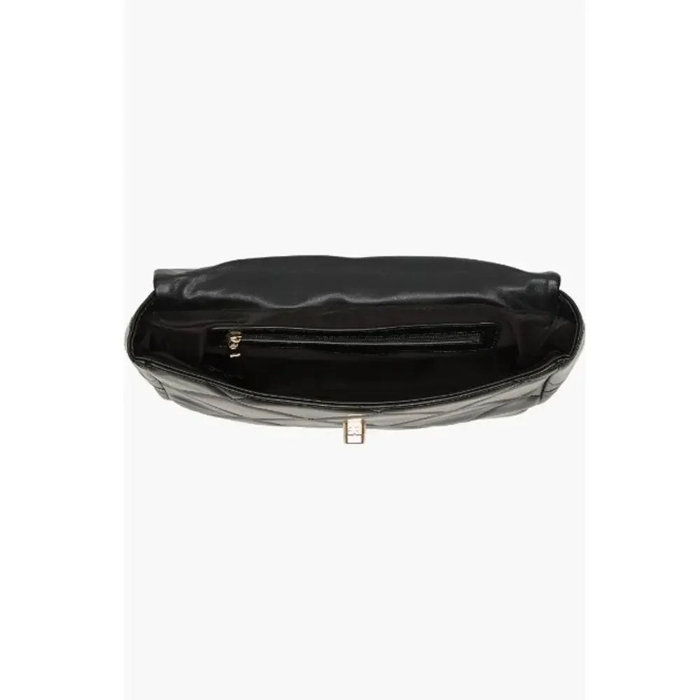 Badgley Mischka black diamond quilted crossbody bag